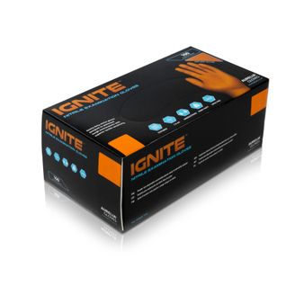 Aurelia Ignite 7.0 ml Thick HEAVY DUTY Diamond Textured Orange Nitrile Mechanical Gloves alternative