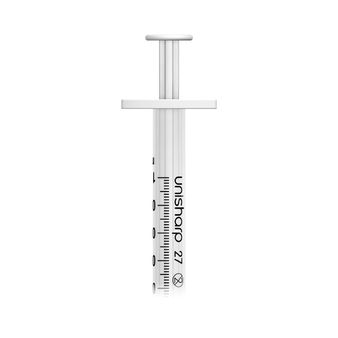 Unisharp 1ml 27G Fixed Needle Syringe: White (12mm Needle) alternative