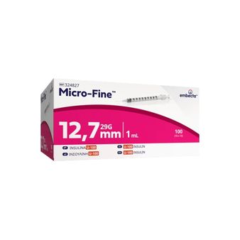 1ml BD (Embecta) Micro-Fine 29G Fixed Needle Insulin Syringes - 12.7 mm Needle U100
