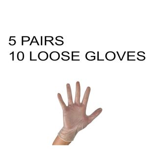 10 Loose Large Clear Powder Free Vinyl Gloves 5 Pairs alternative