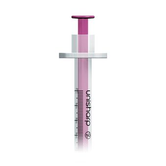 Unisharp 1ml 29 Gauge Fixed Needle Syringe: Pink (12mm Needle) alternative