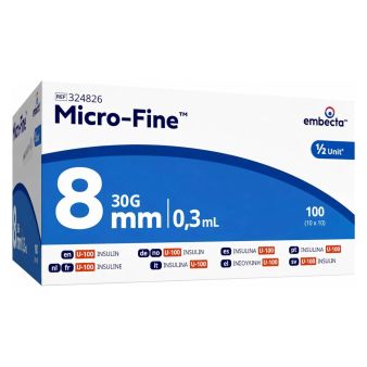 BD Microfine (Now Embecta) Insulin Syringe &amp; Needles 0.3ml, 30g x 8mm alternative