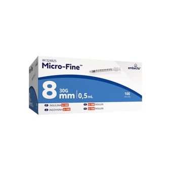 BD (Now Embecta) Microfine Insulin Syringe &amp; Needles 0.5ml, 30g x 8mm