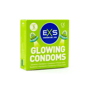 Box of 3 EXS Glow Condoms