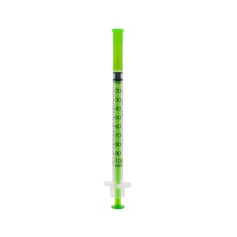 Acufine 30g x 1/2″ (0.33mm x 12mm) Ultra Low Dead Space U-100 Fixed Needle &amp; Syringe Green alternative