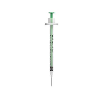 Unisharp 0.5mL 30G 12mm fixed needle syringe: Green alternative