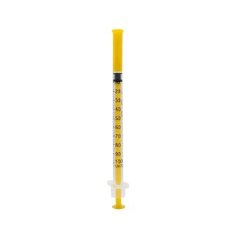 Acufine 27g x 1/2″ (0.4mm x 12mm) U-100 Ultra Low Dead Space Fixed Needle &amp; Syringe Yellow alternative