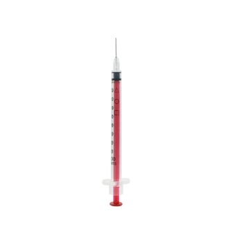 Acufine 29g x 1/2″ (0.33mm x 12mm) U-100 Fixed Needle Insulin Syringe Red | Ultra Low Dead Space alternative