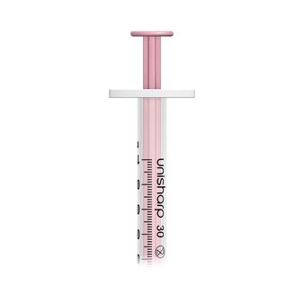 Unisharp 1ml 30G (12mm) fixed needle syringe: Pink alternative