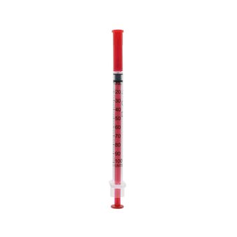 Acufine 30g x 1/2″ (0.33mm x 12mm) Ultra Low Dead Space U-100 Fixed Needle &amp; Syringe Red alternative