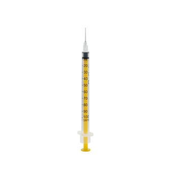 Acufine 30g x 1/2″ (0.33mm x 12mm) Ultra Low Dead Space U-100 Fixed Needle &amp; Syringe Yellow alternative