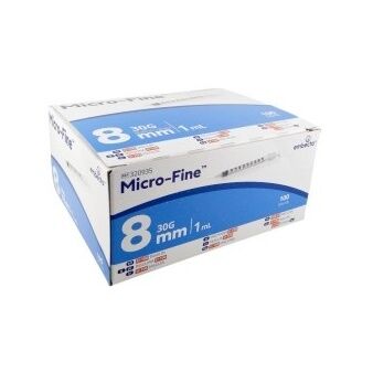 BD (Embecta) Microfine Plus 1ml Insulin Syringe &amp; Needles U100 30g x 8mm