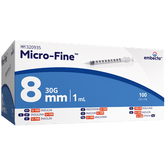 BD (Embecta) Microfine Plus 1ml Insulin Syringe &amp; Needles U100 30g x 8mm