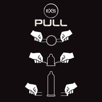 EXS PULL Large Condoms | Hypoallergenic Non-Latex &amp; Silicone Lubricated Box of 6 alternative