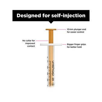Unisharp 1ml 28G Fixed Needle Syringe: Orange (12mm Needle) alternative