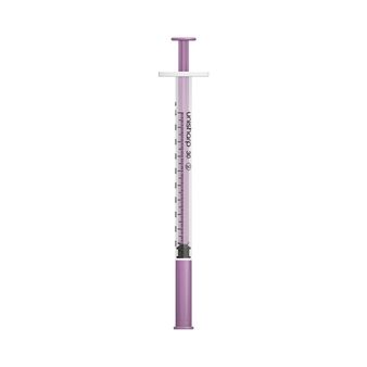 Unisharp 1ml 30G (12mm) fixed needle syringe: Purple alternative