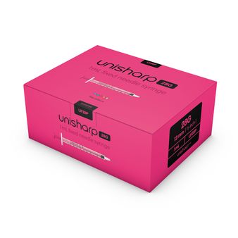 Unisharp 1ml 28G Fixed Needle Syringe: Pink (12mm Needle)