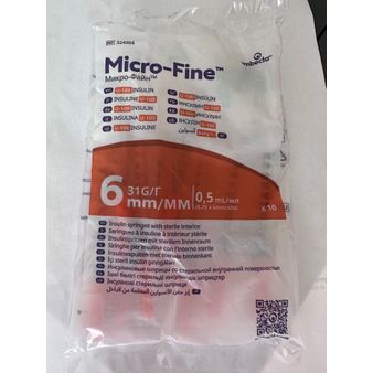 BD Micro-fine 0.5ml, 6mm Insulin Syringe 31g