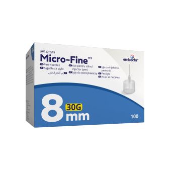 BD Micro-Fine Pen Needle 30g x 8mm - Box of 100 (320519)