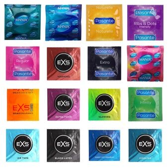 Variety Condom Mix - Mates, Pasante & EXS (Standard Size)