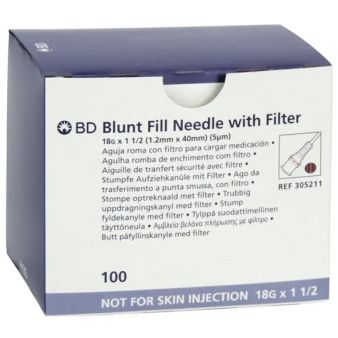 BD Blunt Fill Needle with Filter 18g x 1.5" (1.2mm x 40mm) alternative
