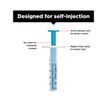 Unisharp 1ml 28G Fixed Needle Syringe: Blue (12mm Needle) additional 2
