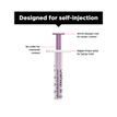 Unisharp 1ml 30G (12mm) fixed needle syringe: Purple additional 3
