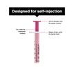 Unisharp 1ml 28G Fixed Needle Syringe: Pink (12mm Needle) additional 5