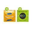 24 Mixed Condoms (12 x Pasante Naturelle &amp; 12 x EXS Ribbed, Dotted) additional 1