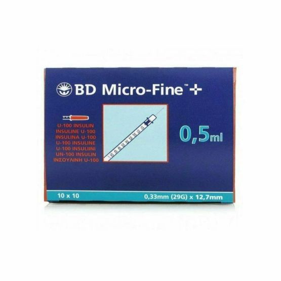 0.5ml BD Micro-Fine 29G Fixed Needle Insulin Syringes - 12.7mm Needle U-100