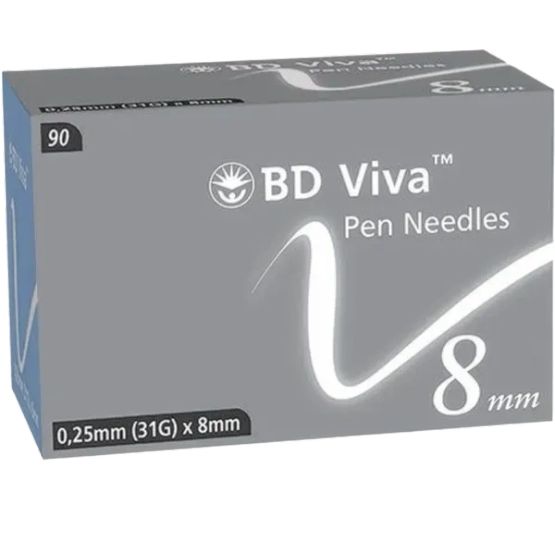 31g 8mm BD Viva Pen Needles Box of 90