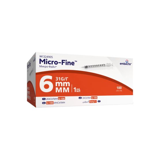 BD Micro-fine 1ml, 6mm Insulin Syringe 31g