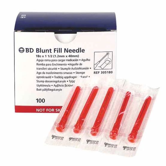 BD Blunt Fill Needle with 18g x 1.5" (1.2mm x 40mm)